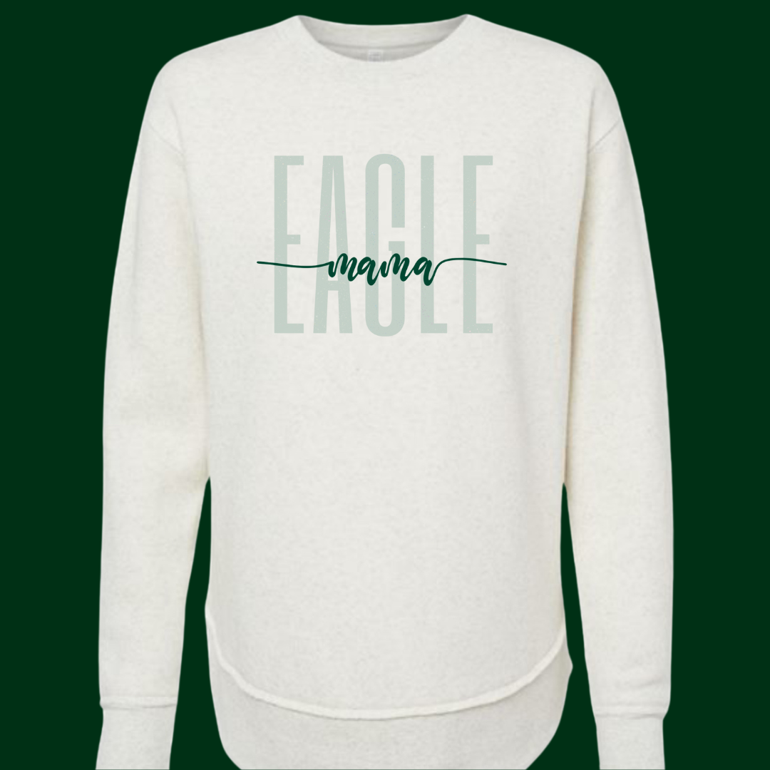 EAGLE MAMA 24 HI/LOW NATURAL GLITTER CREWNECK