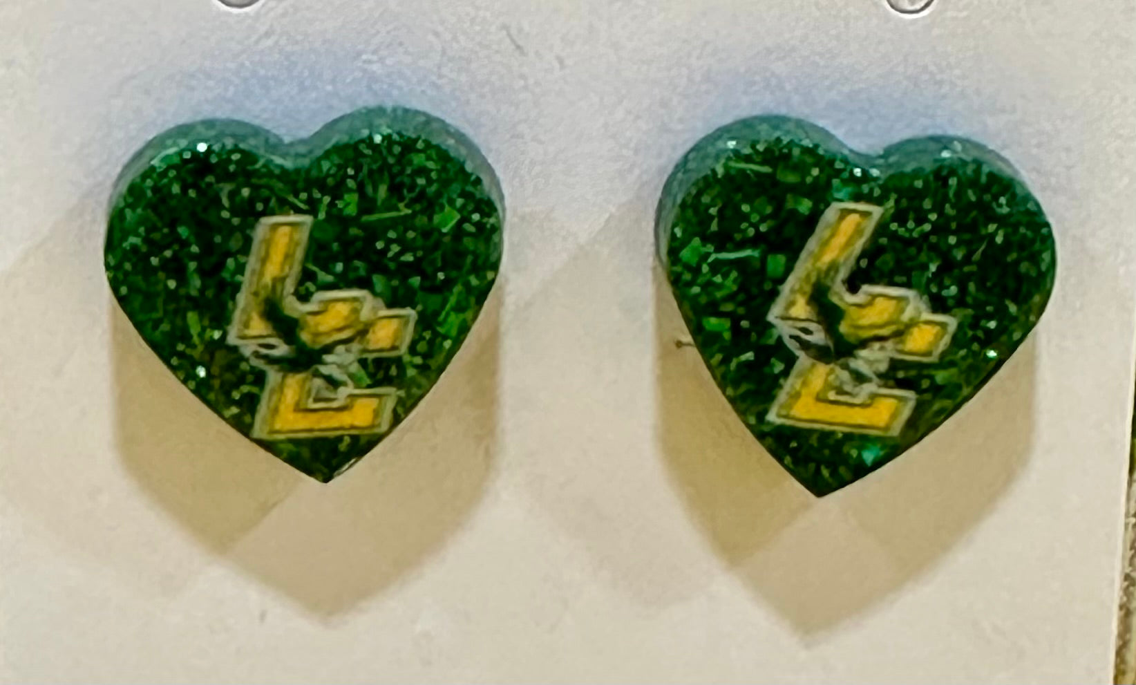 Buy green DRUSY HEART STUD EARRINGS