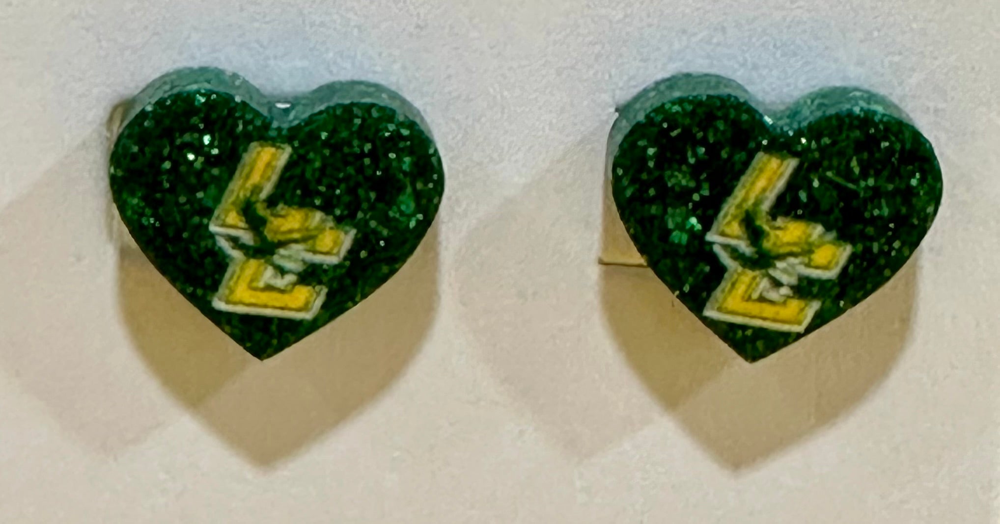 Buy green DRUSY HEART STUD EARRINGS