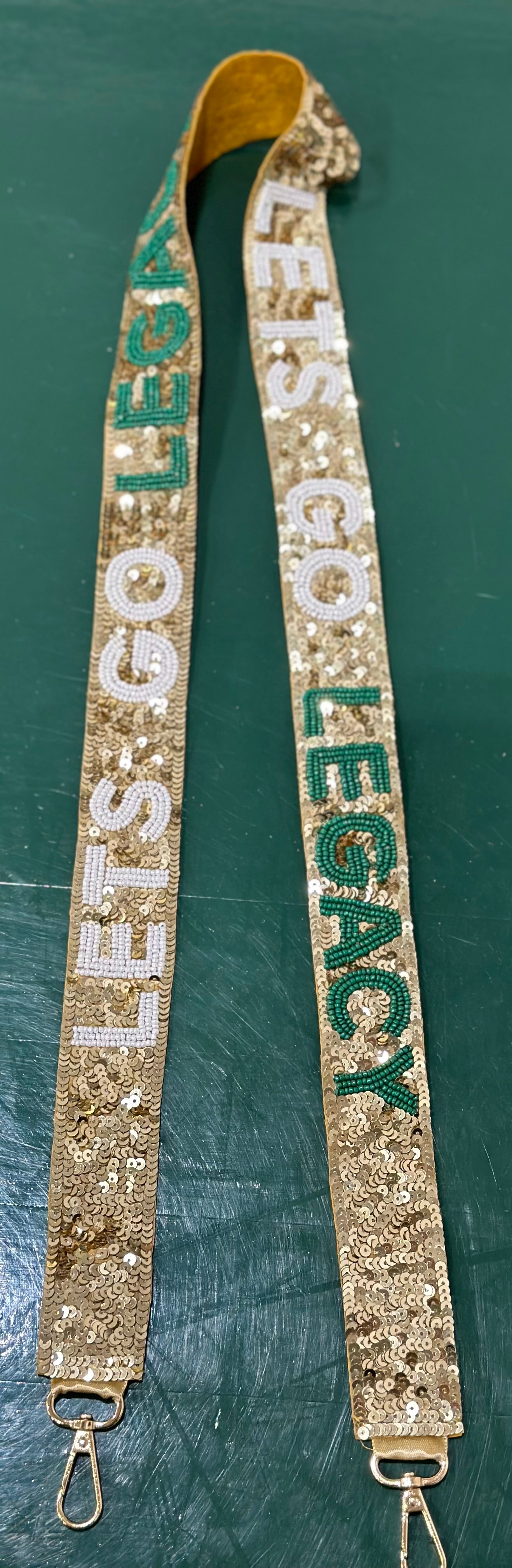 SEQUIN GAME DAY GOLD PURSE STRAP