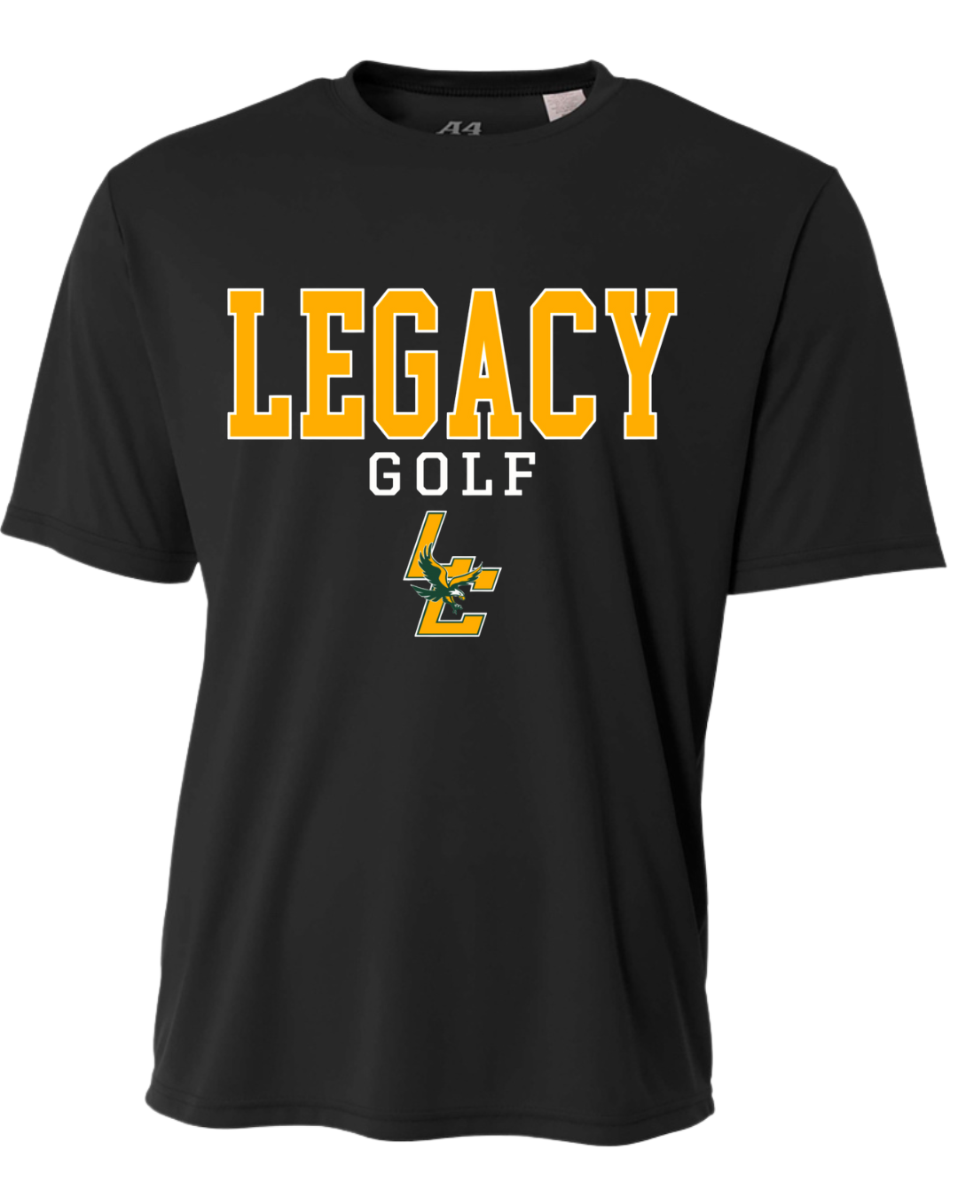 LCA GOLF- BLACK PERFORMANCE SS TEE